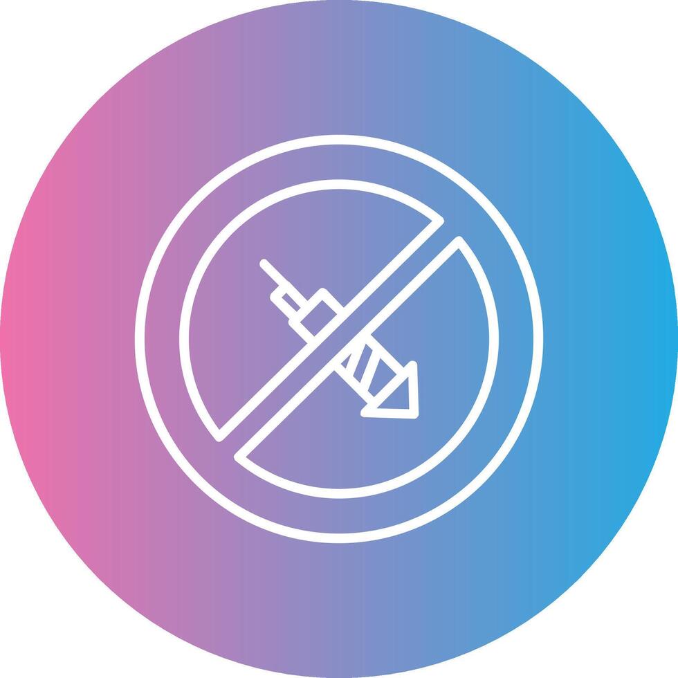 No Firework Line Gradient Circle Icon vector