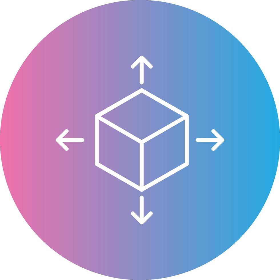 cubo línea degradado circulo icono vector