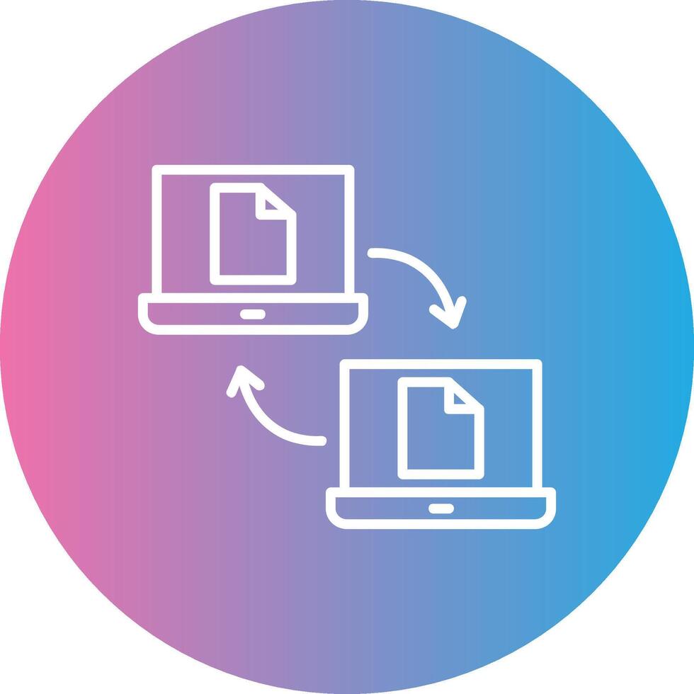 Data Sharing Line Gradient Circle Icon vector