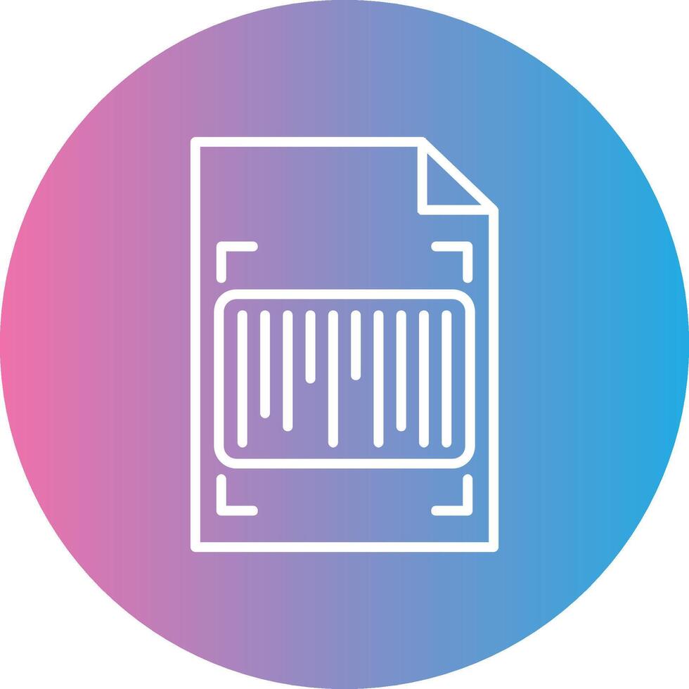 Barcode Line Gradient Circle Icon vector