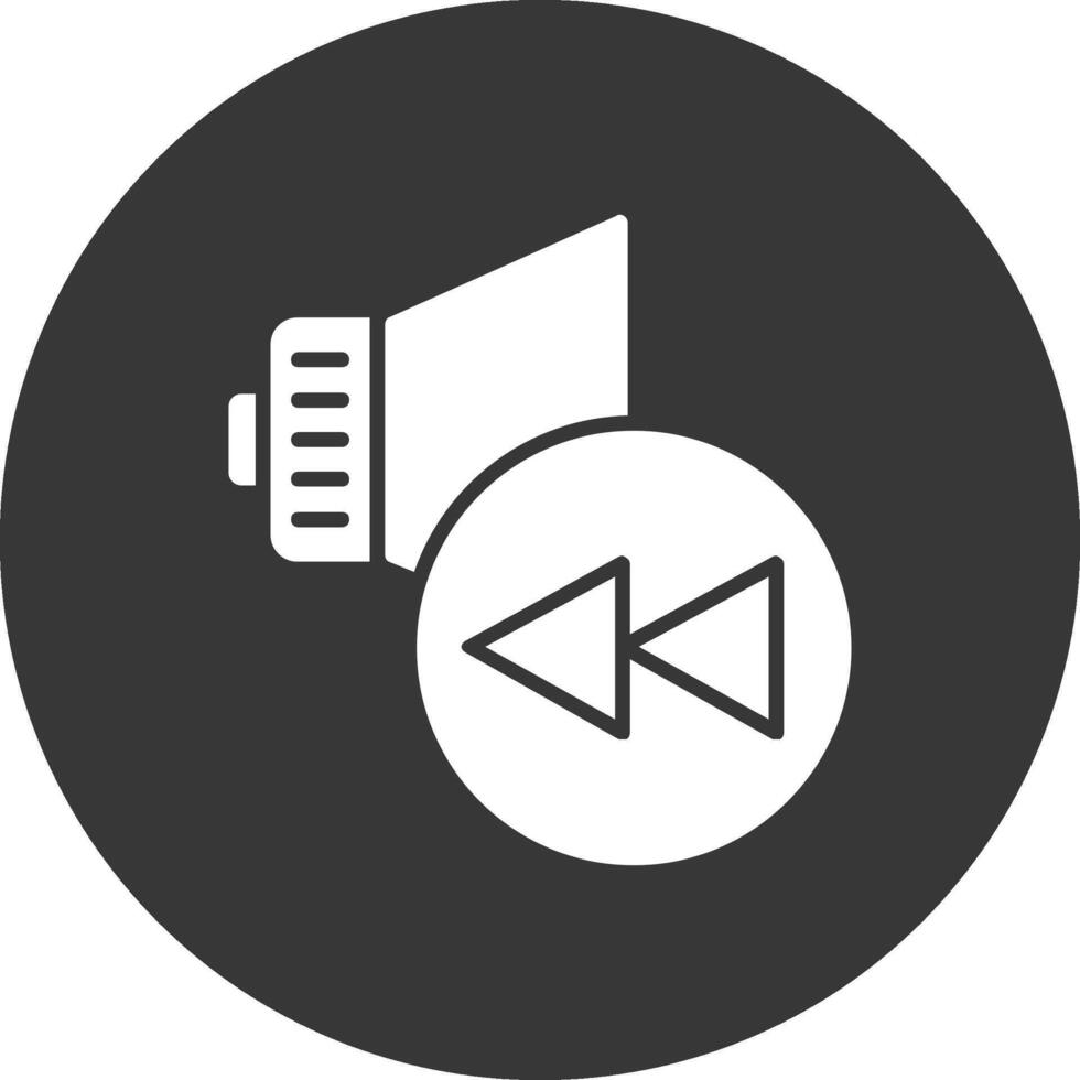 Rewind Glyph Inverted Icon vector