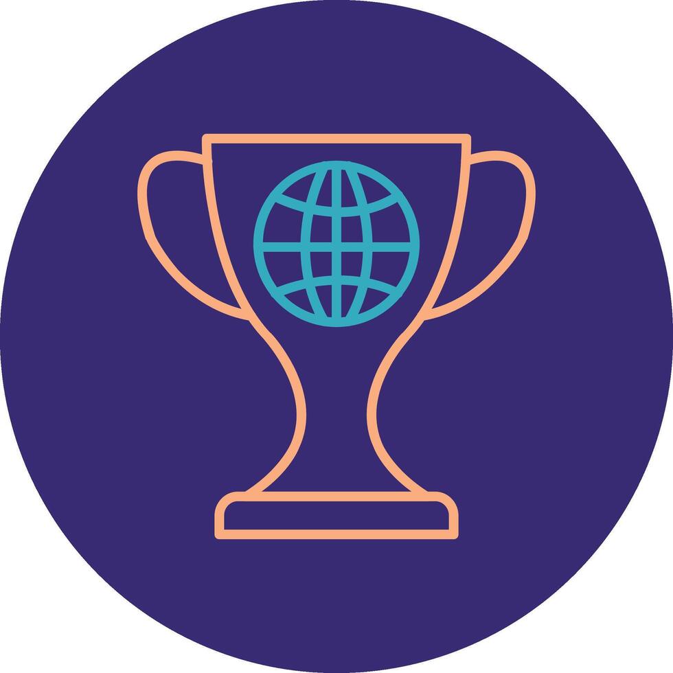 World Line Two Color Circle Icon vector