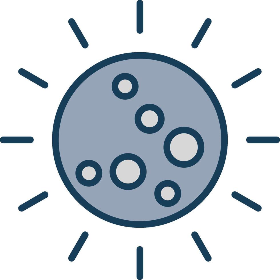 Sun Line Filled Grey Icon vector