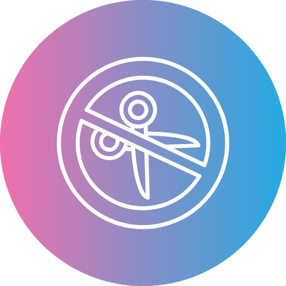 No Scissors Line Gradient Circle Icon vector