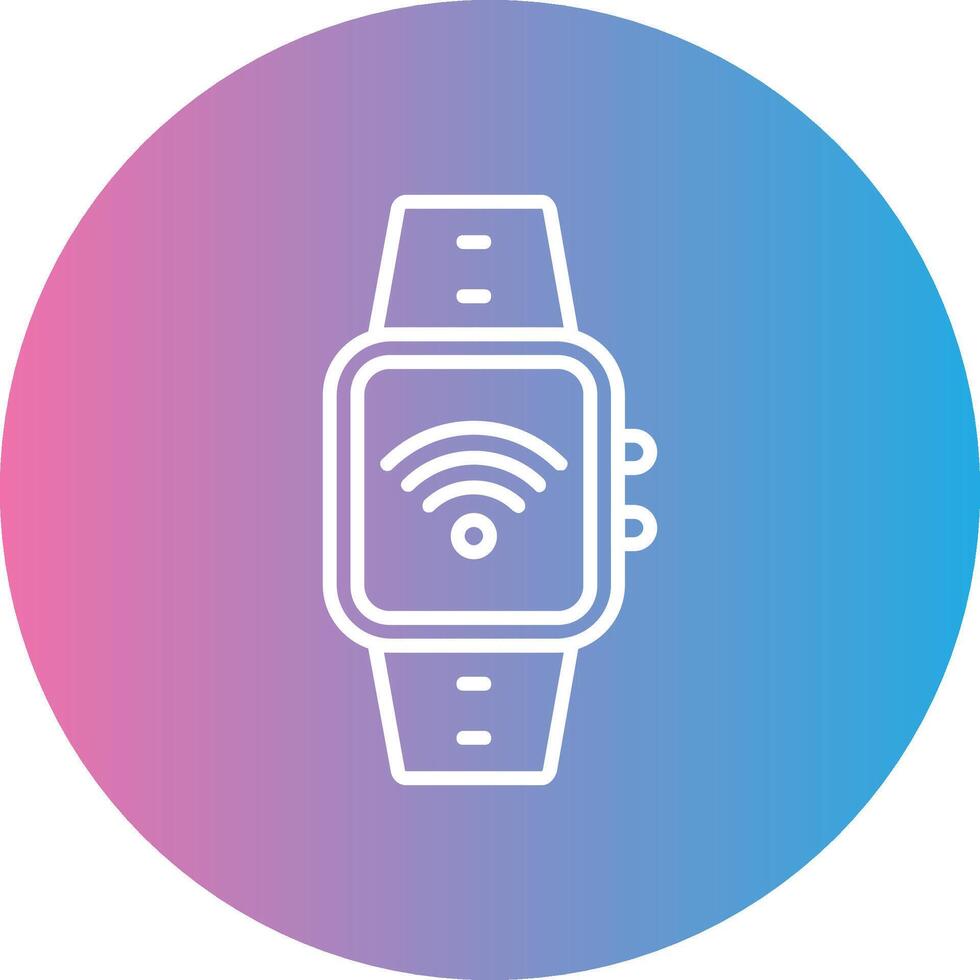 Wi-fi Line Gradient Circle Icon vector