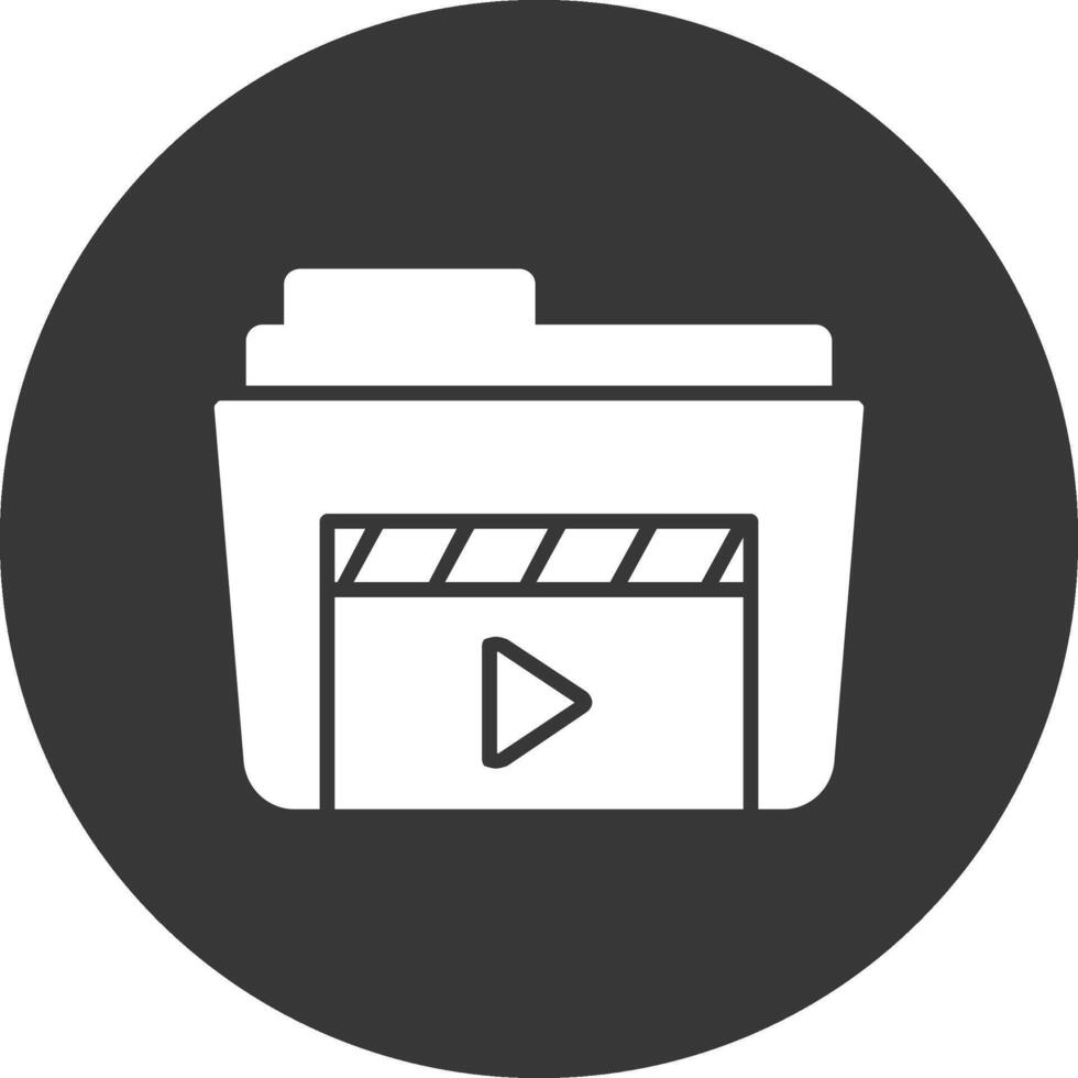 Footage Glyph Inverted Icon vector