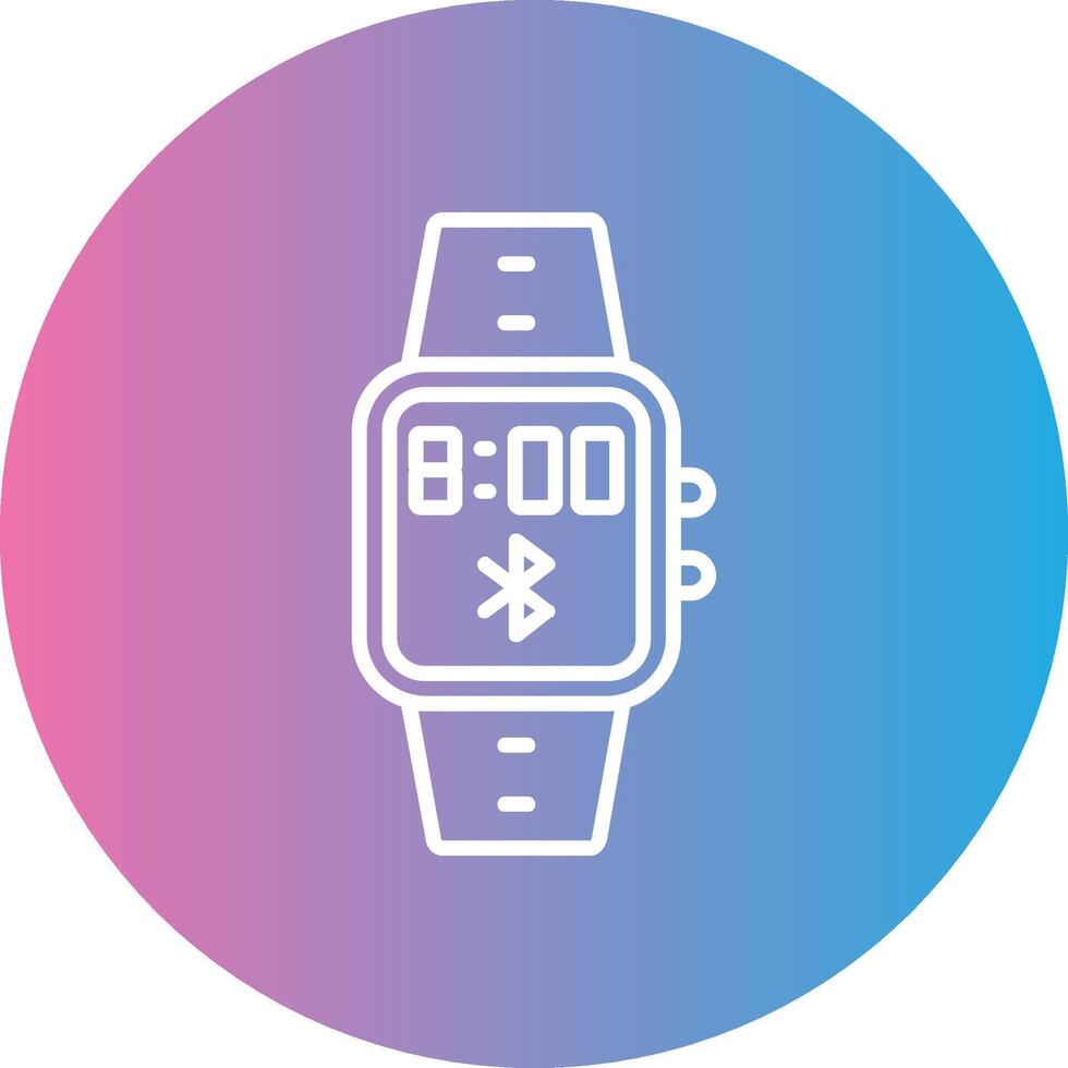 Bluetooth Line Gradient Circle Icon vector