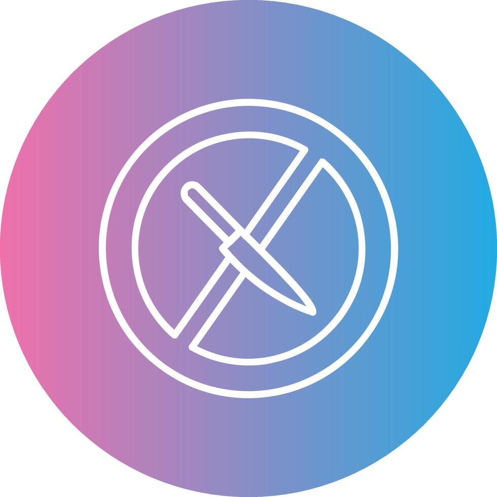 No Knife Line Gradient Circle Icon vector