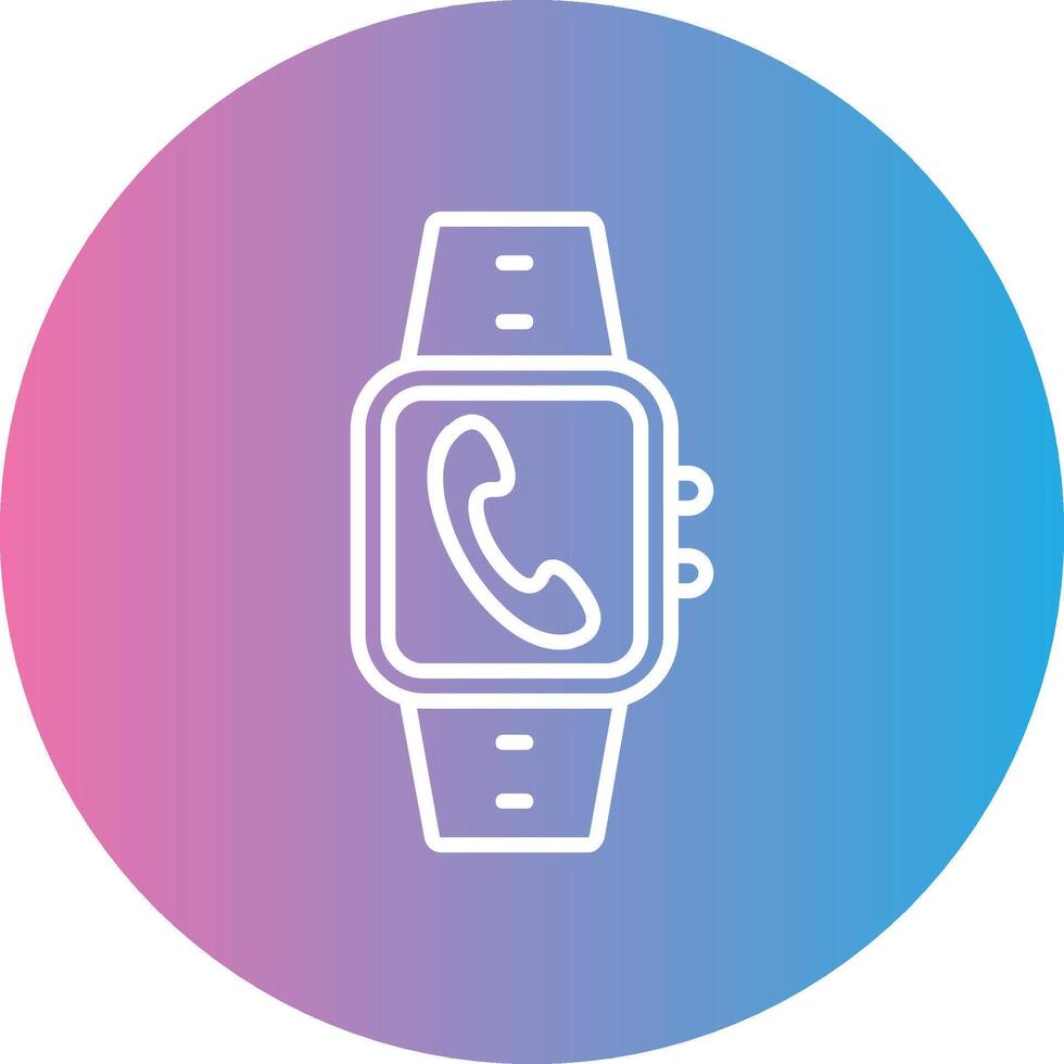 Incoming Call Line Gradient Circle Icon vector