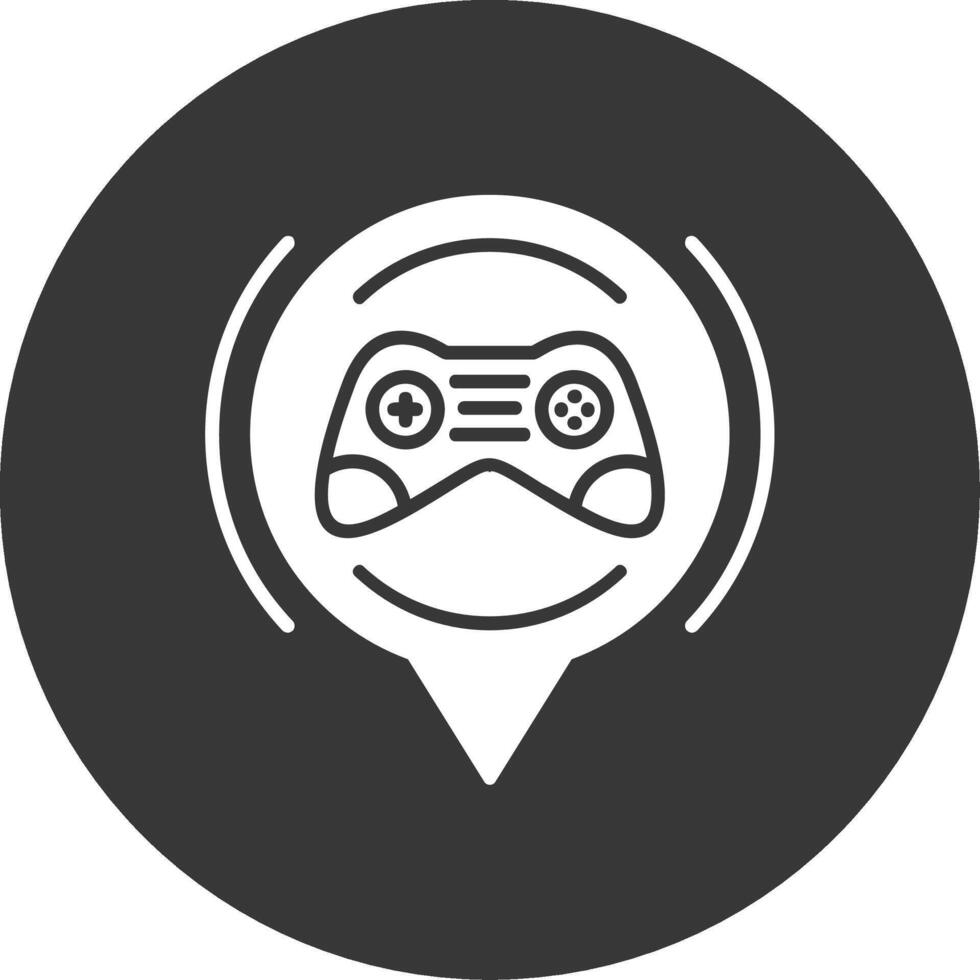 Gamer Glyph Inverted Icon vector