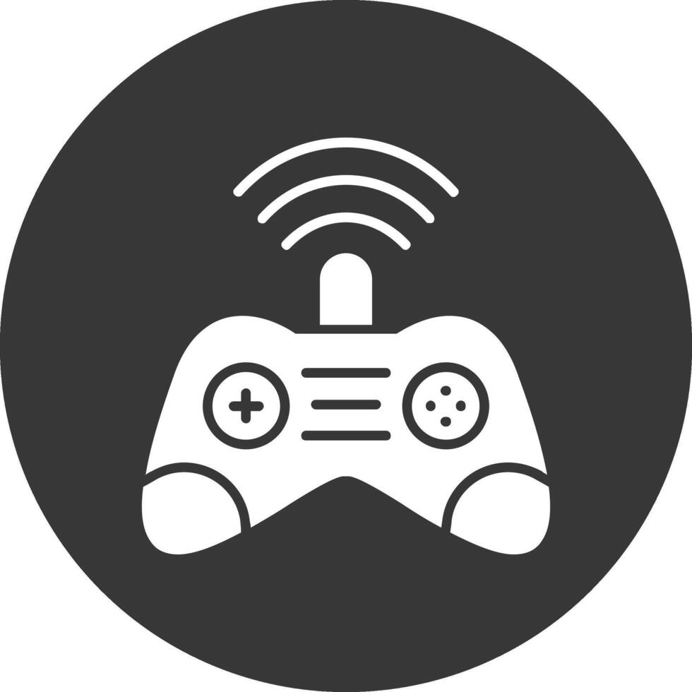 Gamer Glyph Inverted Icon vector