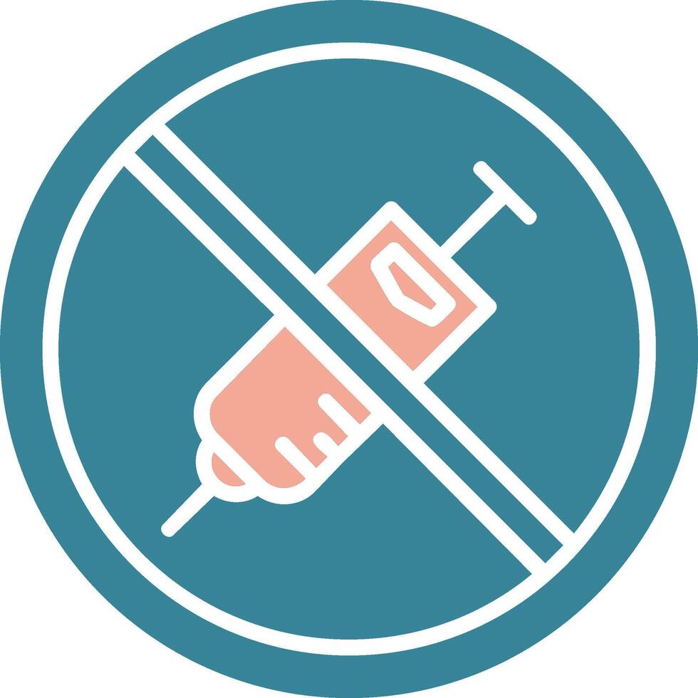Prohibited Sign Glyph Two Color Icon vector