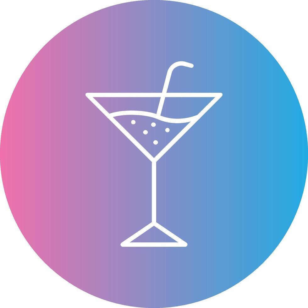 Martini Line Gradient Circle Icon vector