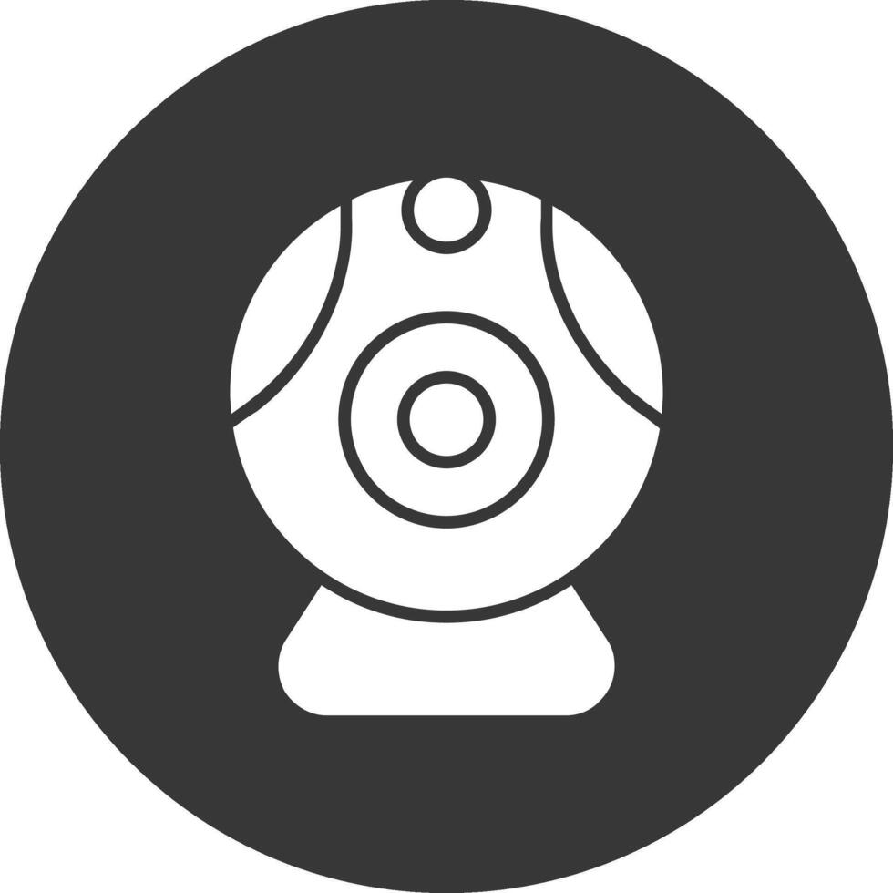 Web camera Glyph Inverted Icon vector