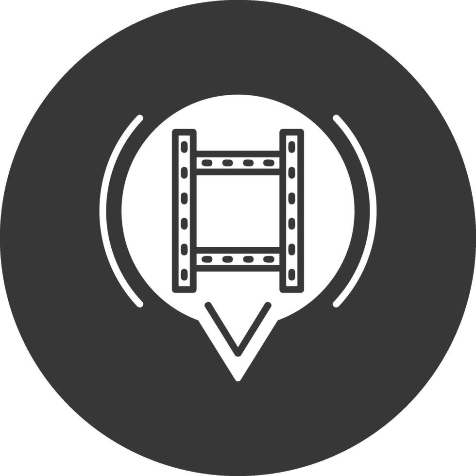 Film Glyph Inverted Icon vector