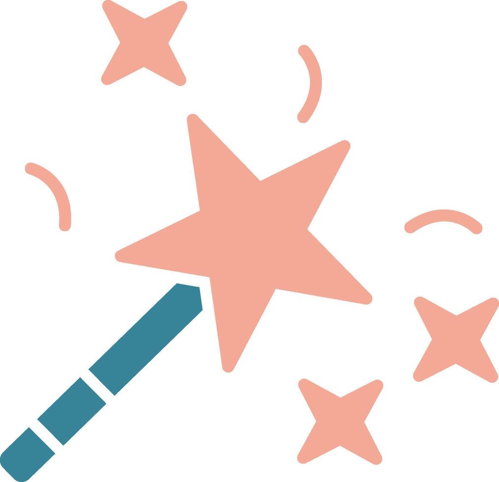 Magic Wand Glyph Two Color Icon vector