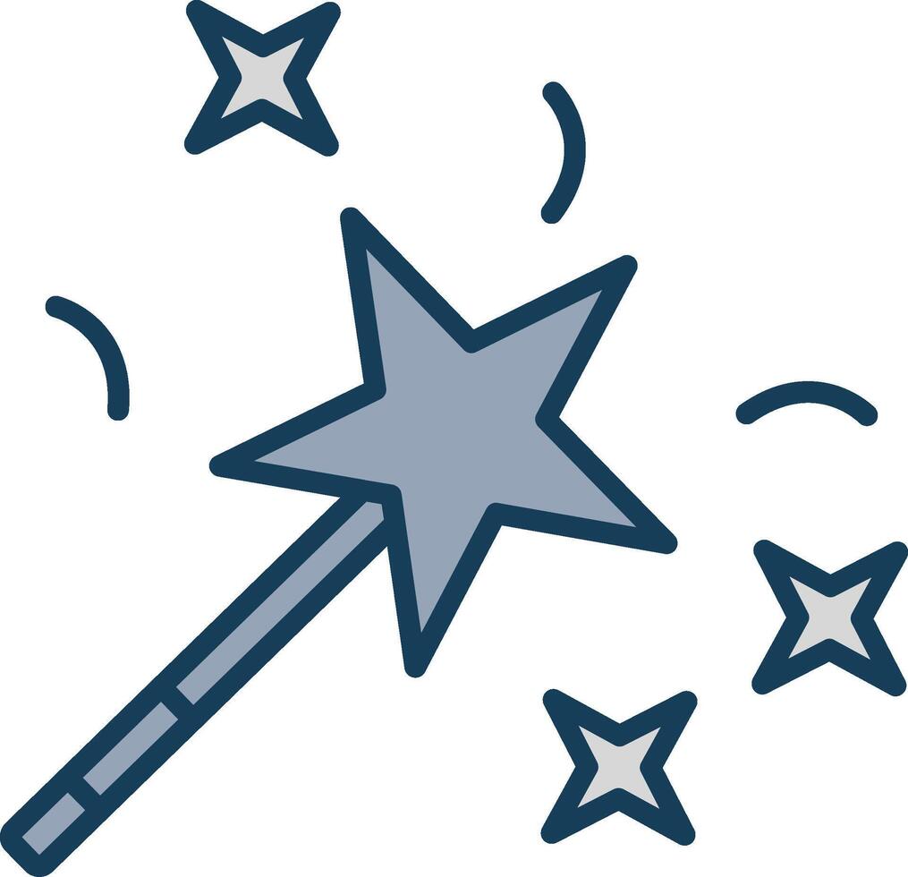 Magic Wand Line Filled Grey Icon vector