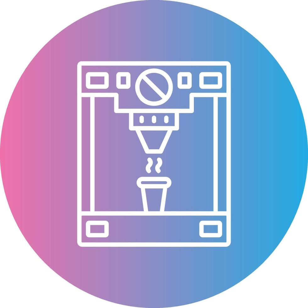 Coffee Machine Line Gradient Circle Icon vector