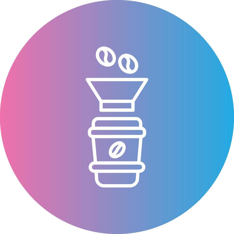 Coffee Filter Line Gradient Circle Icon vector