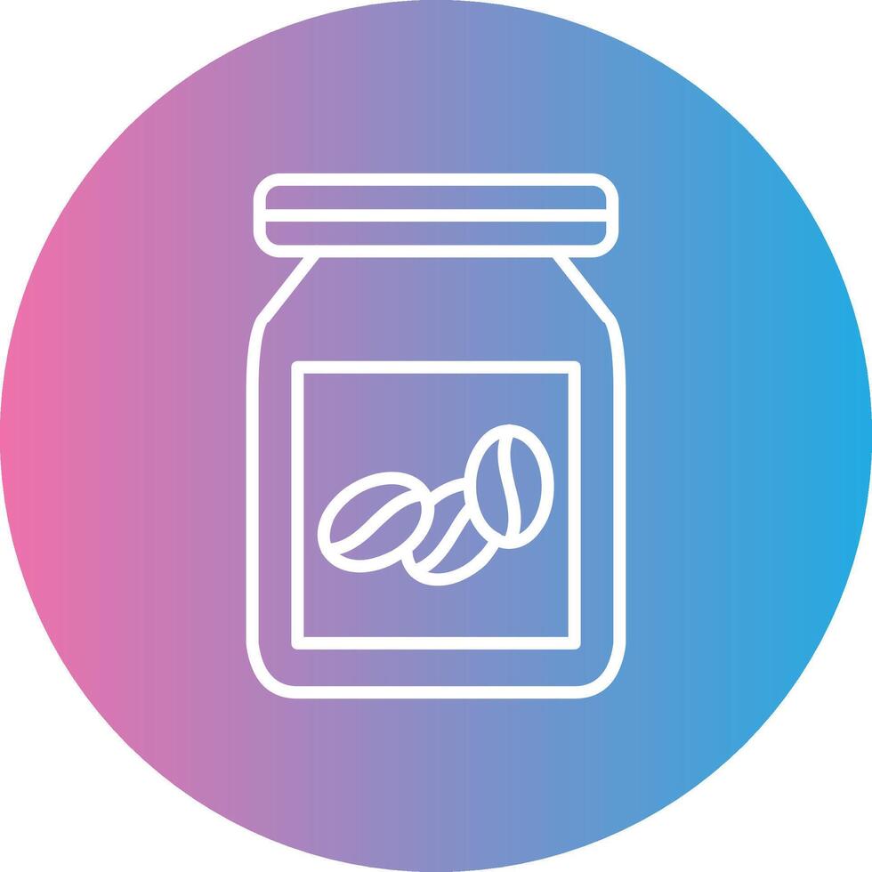 Beans Jar Line Gradient Circle Icon vector