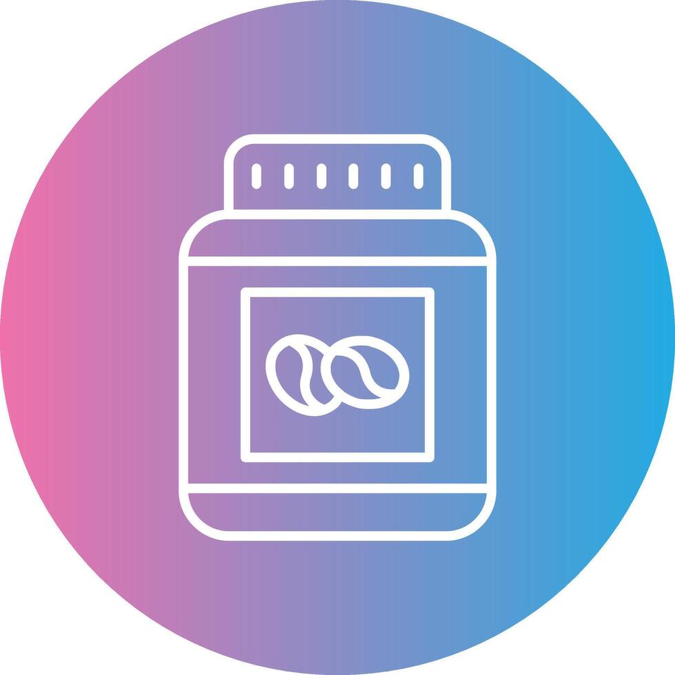 Beans Jar Line Gradient Circle Icon vector