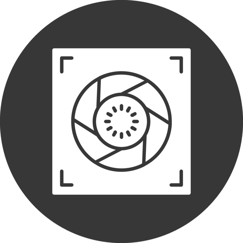 Aperture Glyph Inverted Icon vector