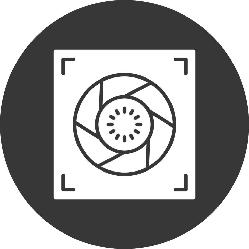 Aperture Glyph Inverted Icon vector