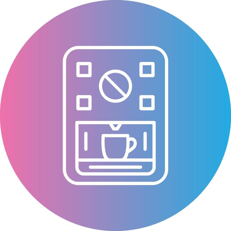 Coffee Machine Line Gradient Circle Icon vector