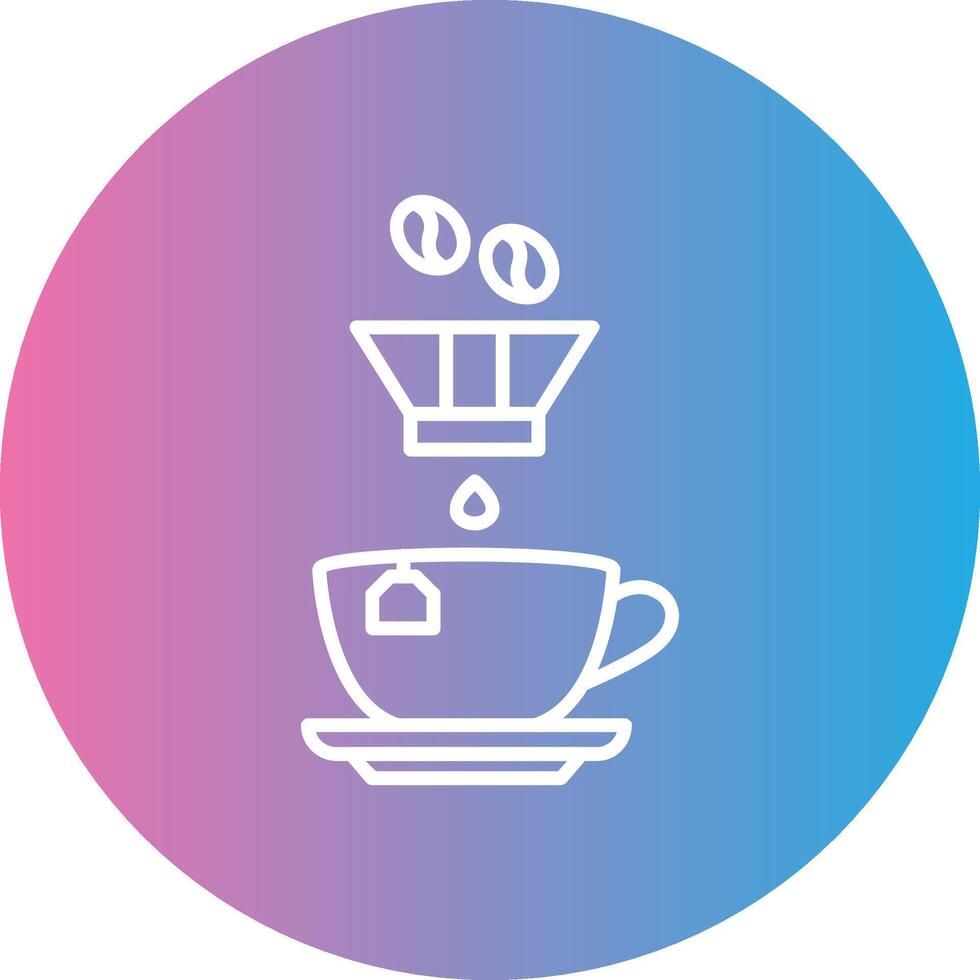 Coffee Filter Line Gradient Circle Icon vector