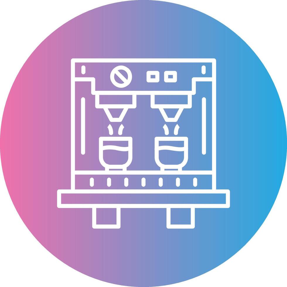 Coffee Machine Line Gradient Circle Icon vector