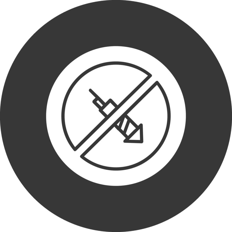 No Firework Glyph Inverted Icon vector