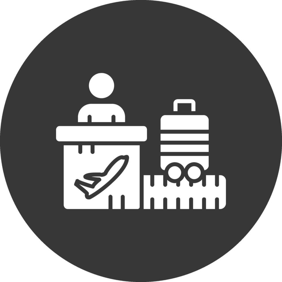 Airport Glyph Inverted Icon vector