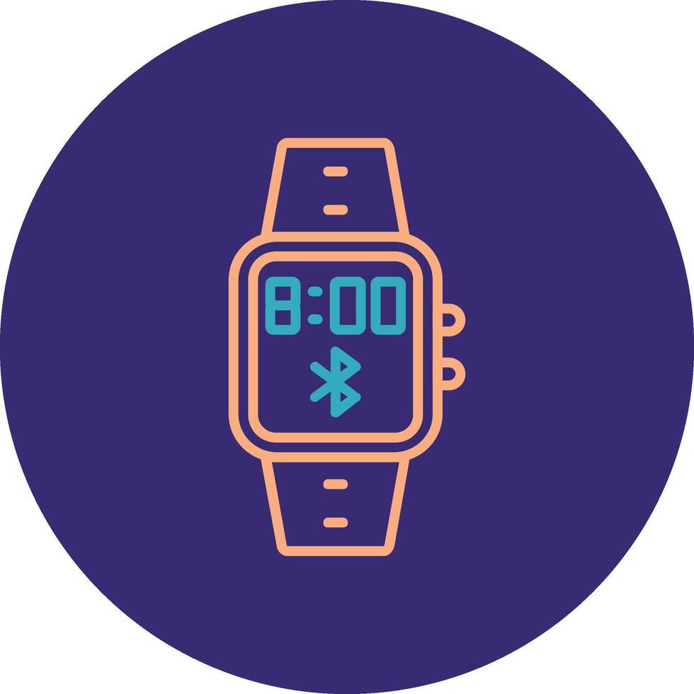 Bluetooth Line Two Color Circle Icon vector