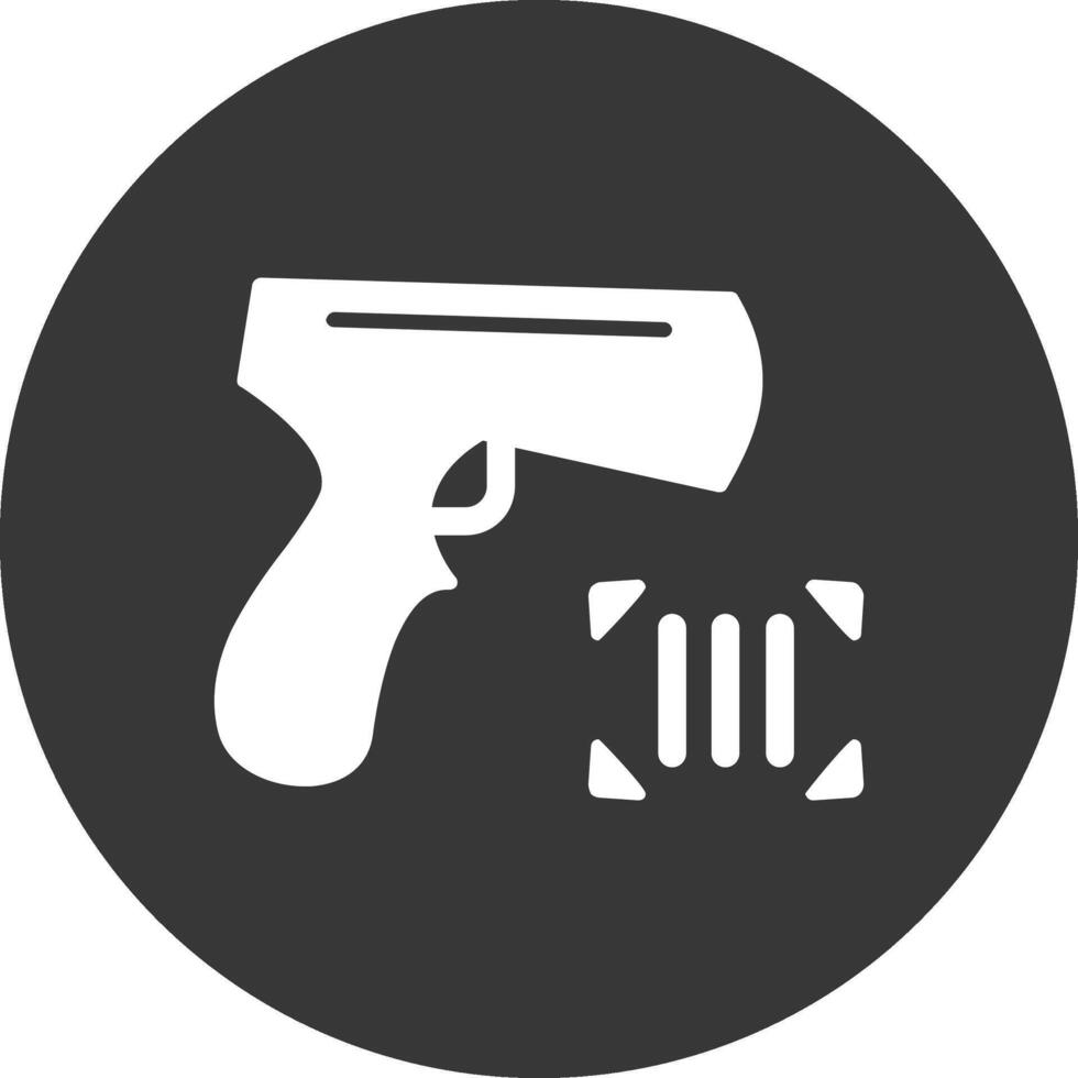 Barcode Scanner Glyph Inverted Icon vector