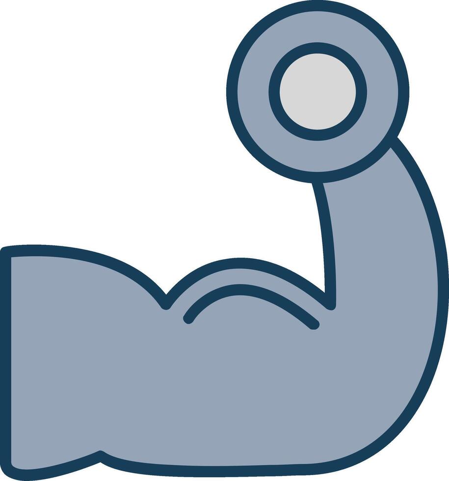 Body Builder Line Filled Grey Icon vector