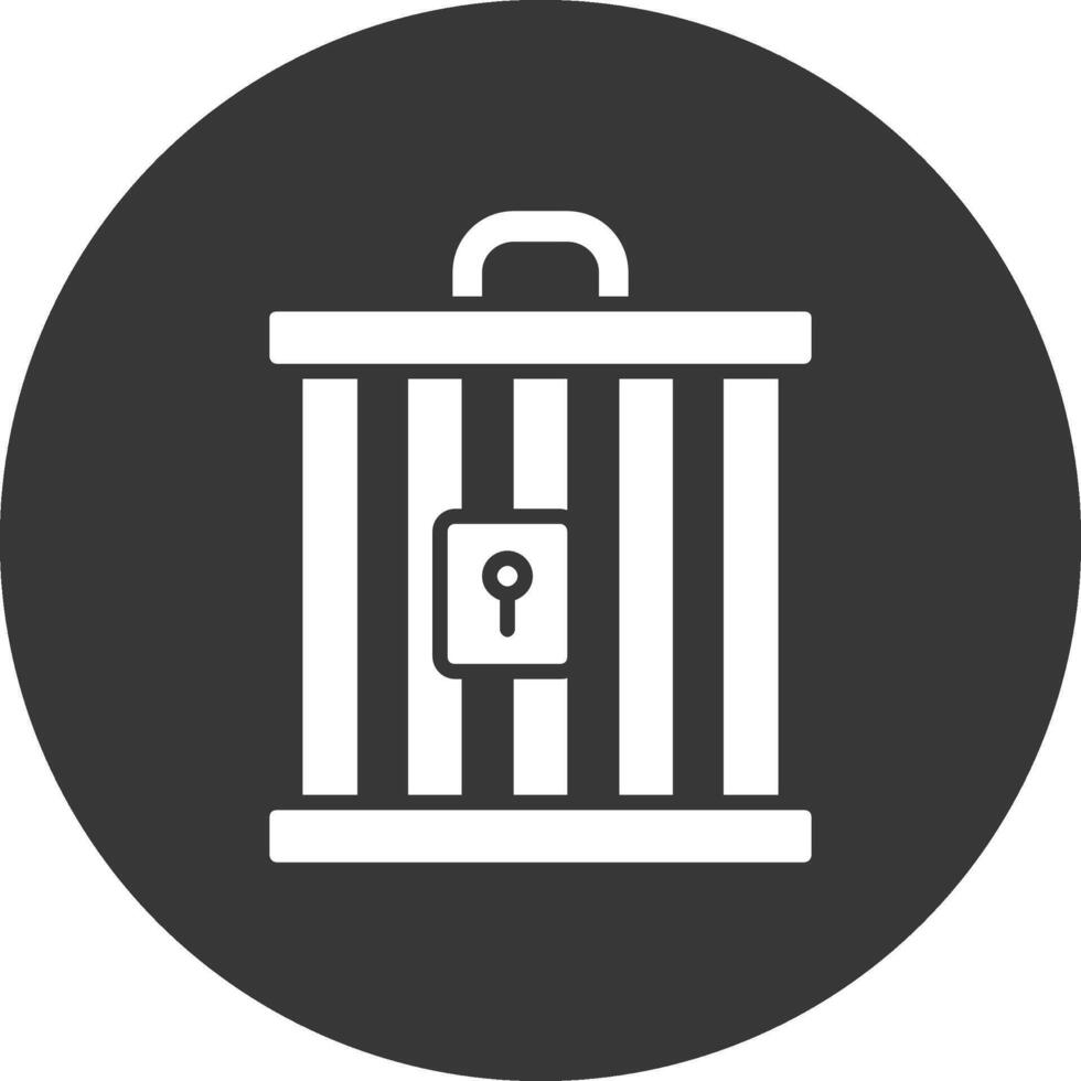 Cage Glyph Inverted Icon vector