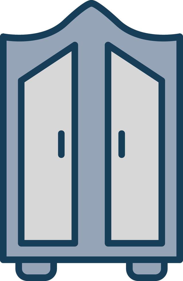 Wardrobe Line Filled Grey Icon vector