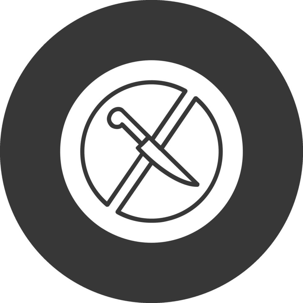 No Knife Glyph Inverted Icon vector