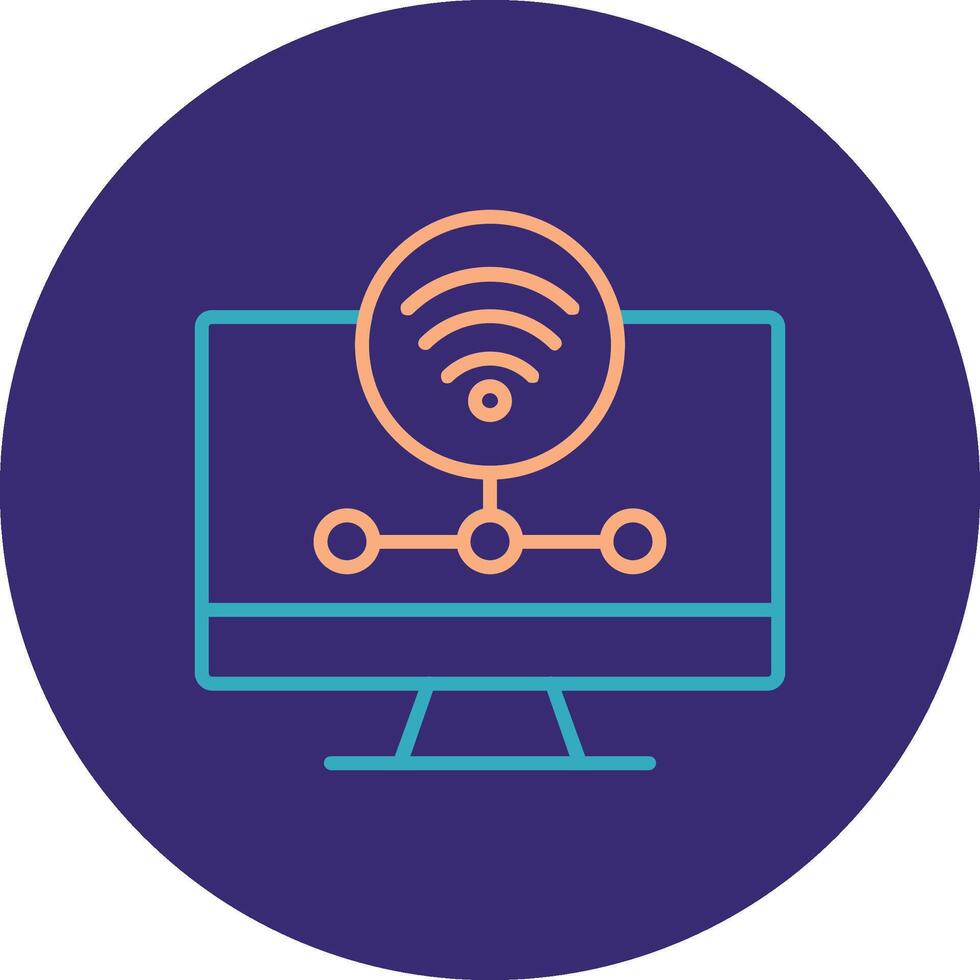 Wifi Server Line Two Color Circle Icon vector