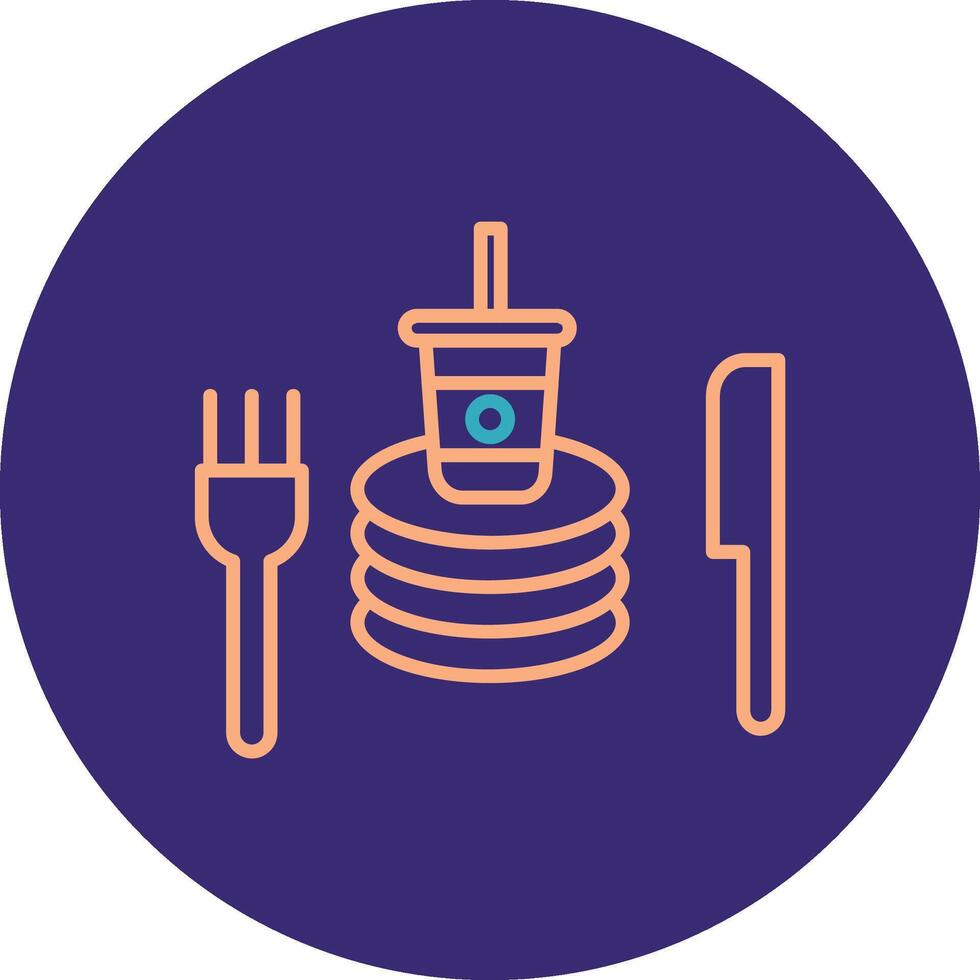 Tableware Line Two Color Circle Icon vector