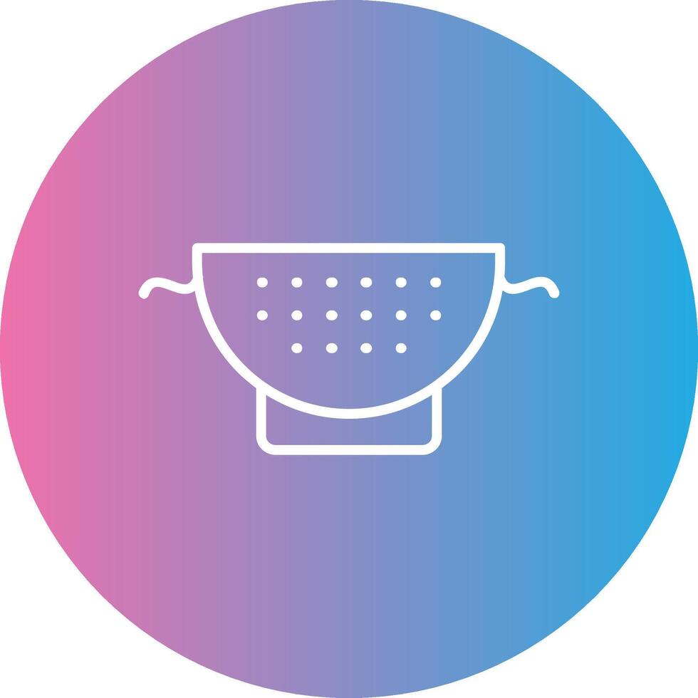 Strainer Line Gradient Circle Icon vector