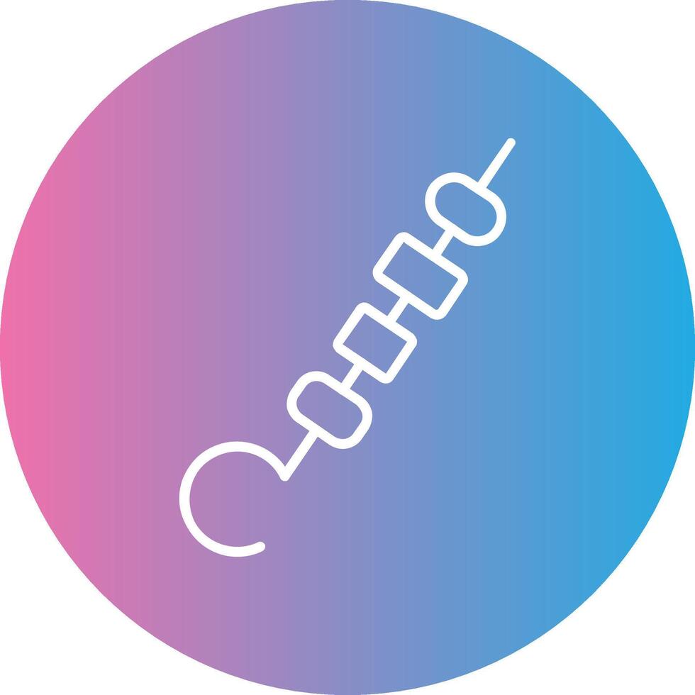 Skewer Line Gradient Circle Icon vector