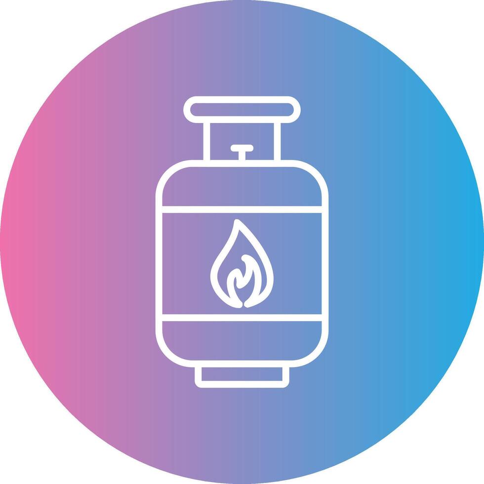 Gas Cylinder Line Gradient Circle Icon vector