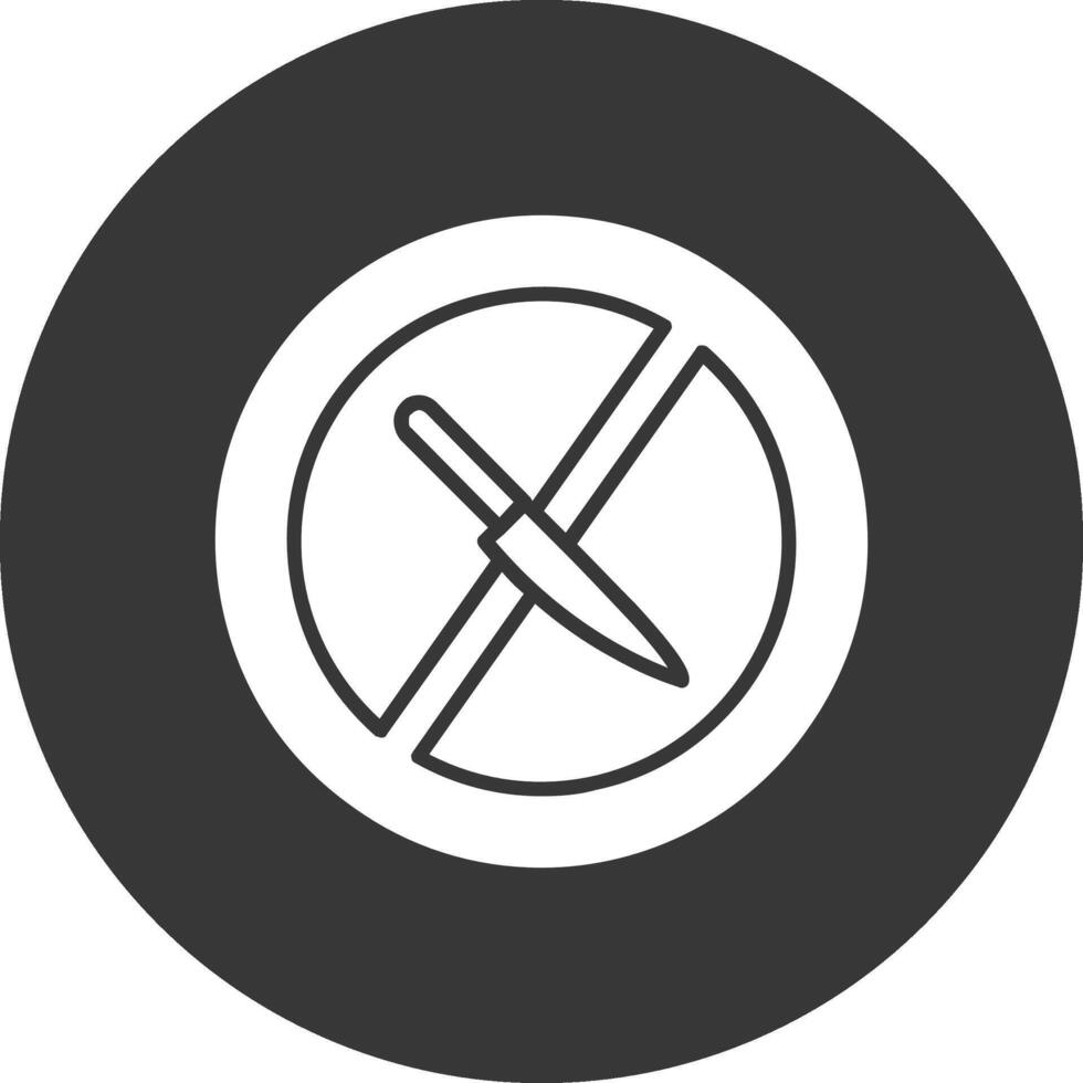 No Knife Glyph Inverted Icon vector