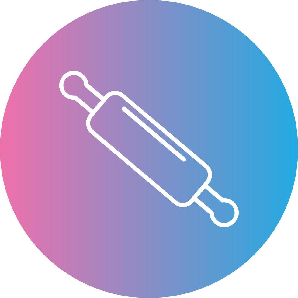 Rolling Pin Line Gradient Circle Icon vector
