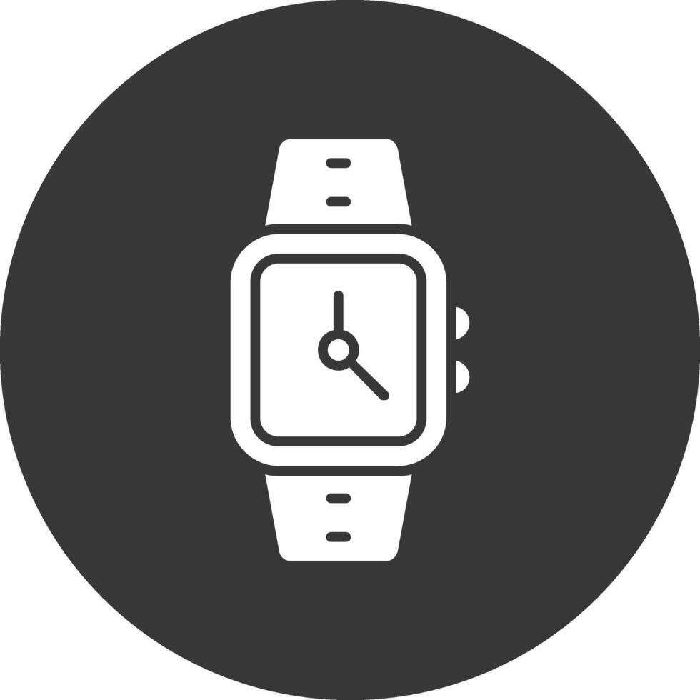 Time Glyph Inverted Icon vector