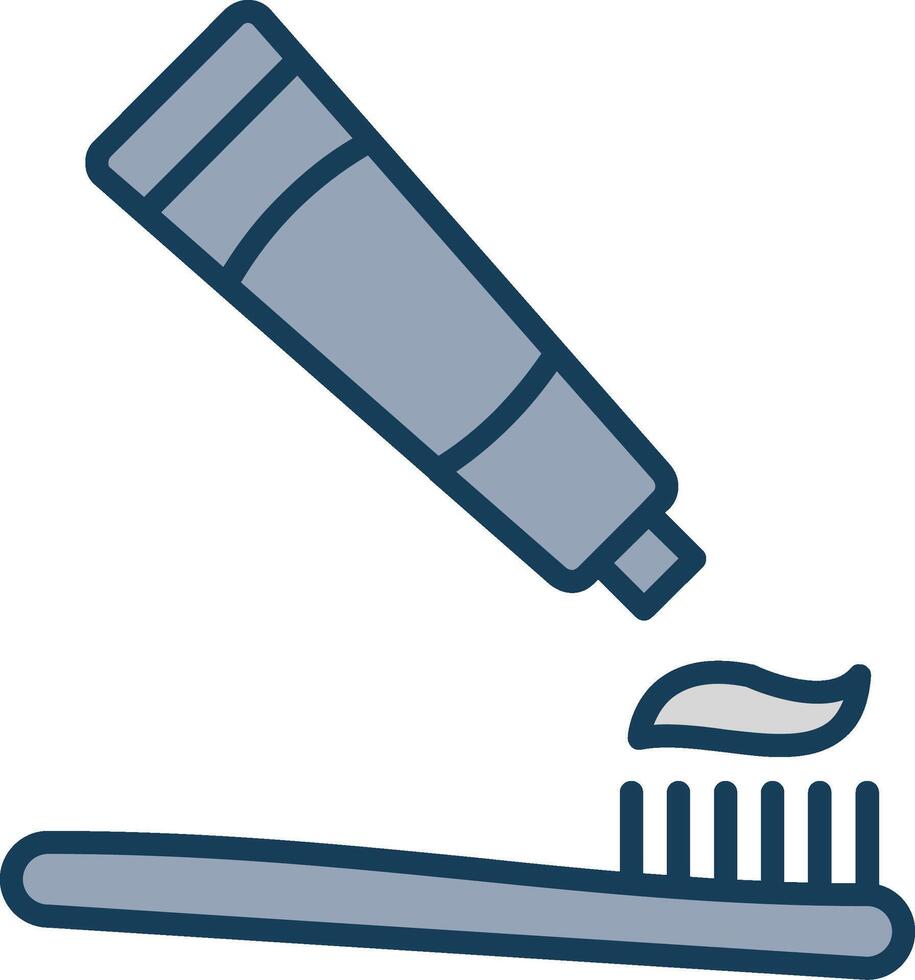 Tooth Brush Line Filled Grey Icon vector