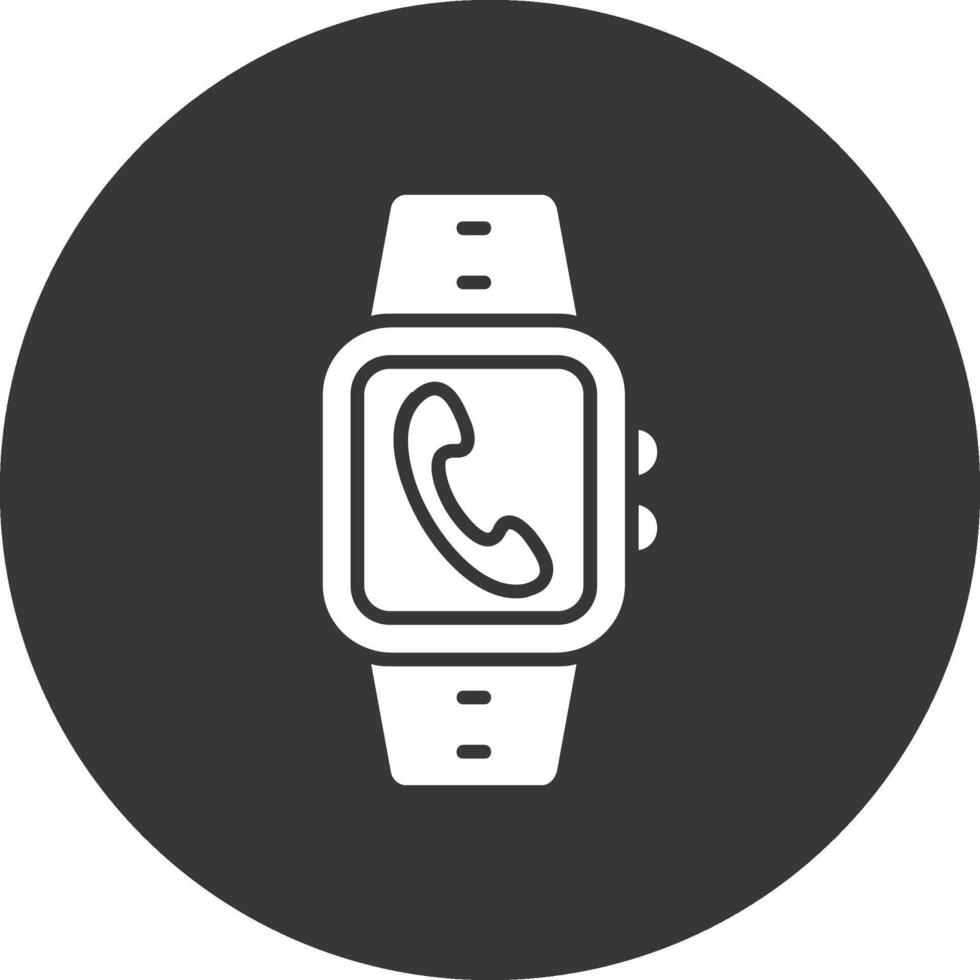 Incoming Call Glyph Inverted Icon vector