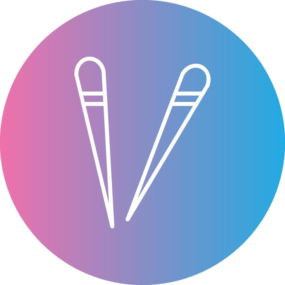 Chopsticks Line Gradient Circle Icon vector