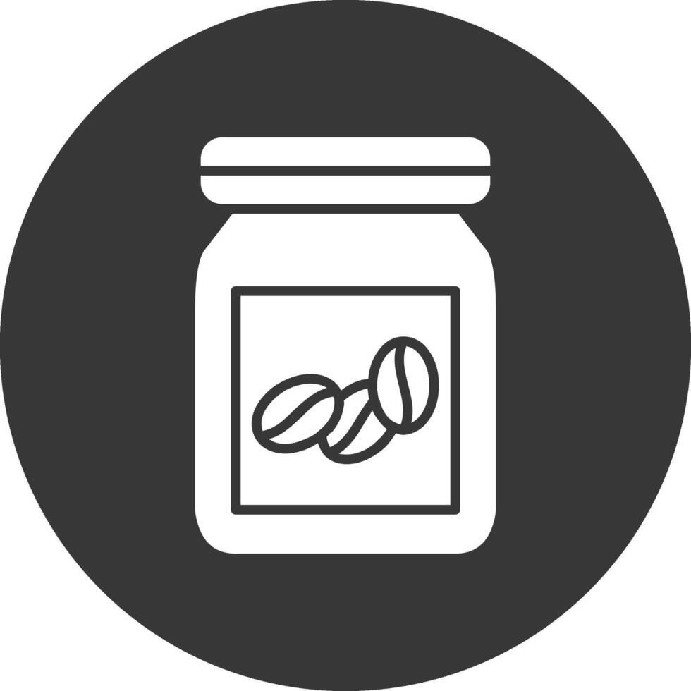 Beans Jar Glyph Inverted Icon vector